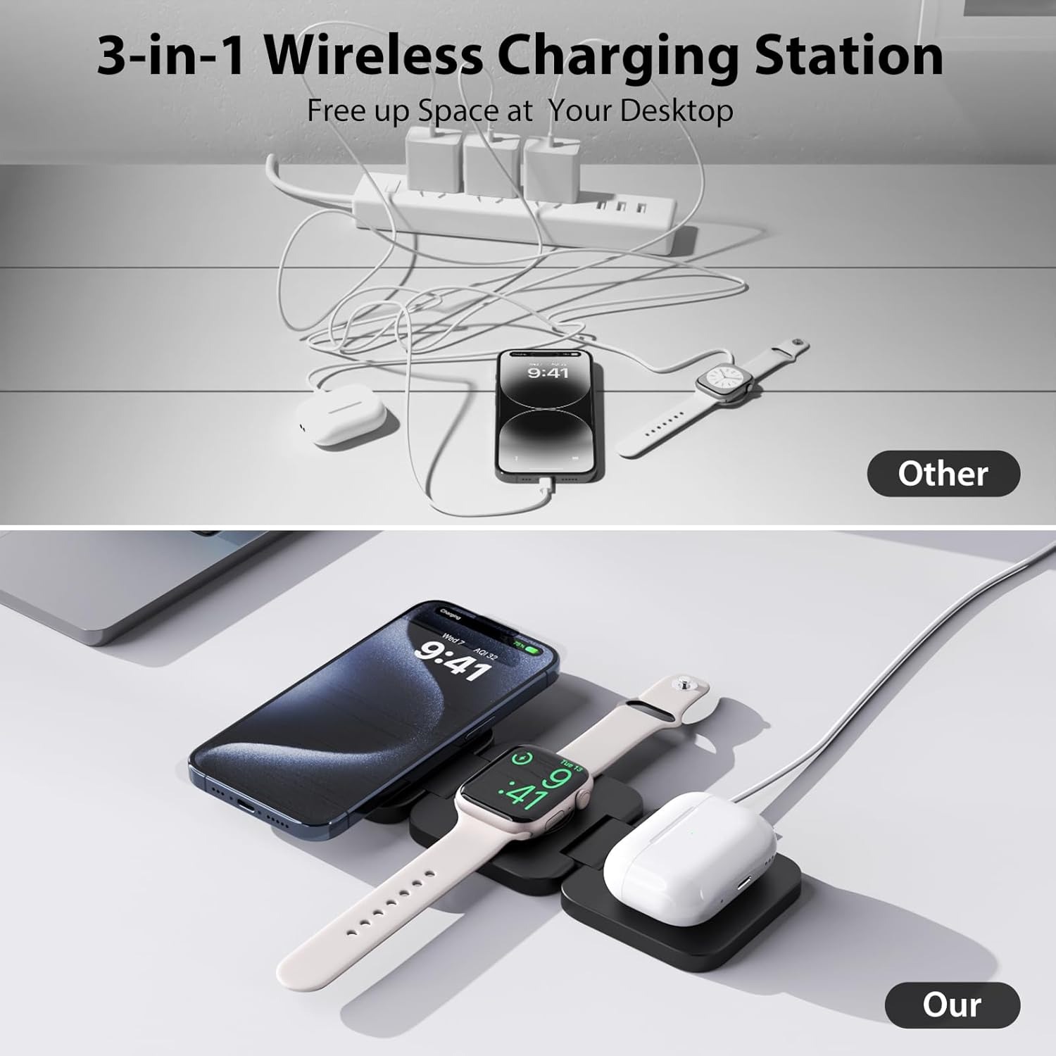 Katlanabilir 3'ü 1 Arada Hızlı - Wireless Charger Watch incelemesi ve fiyatı