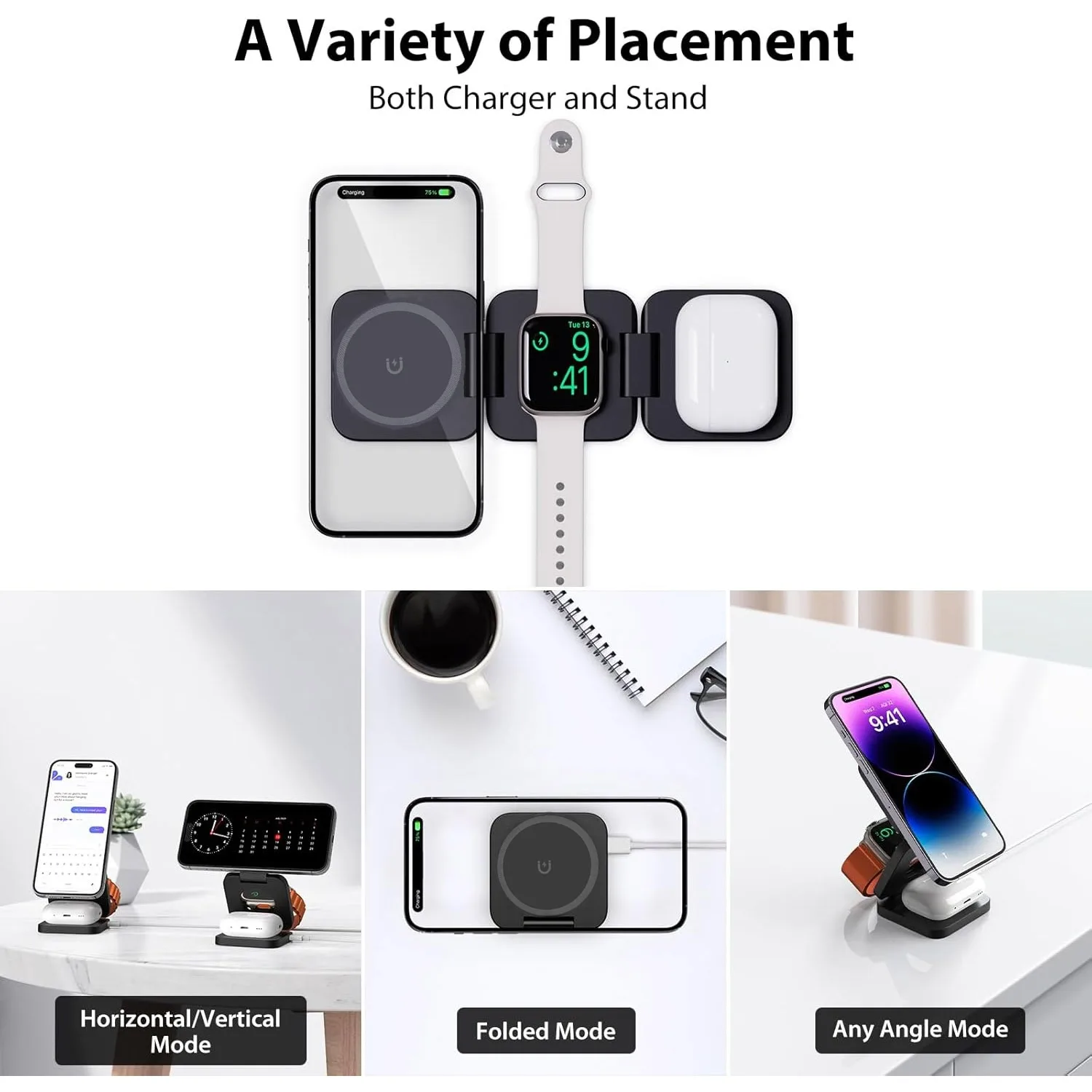 Katlanabilir 3'ü 1 Arada Hızlı - Wireless Charger Watch incelemesi ve fiyatı