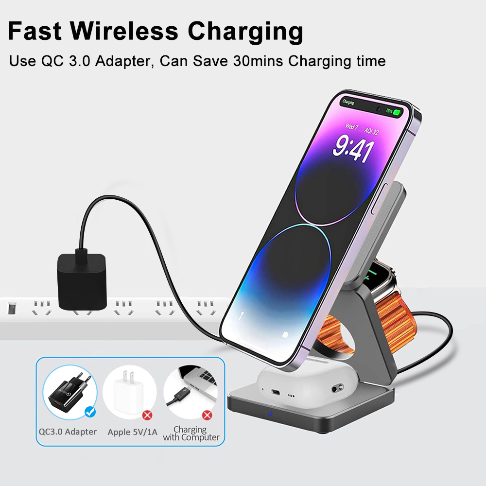 Kablosuz Şarj Cihazı 3'ü 1 Ara - Wireless Charger Watch incelemesi ve fiyatı