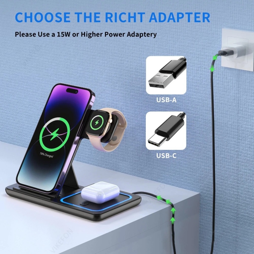 Katlanabilir 3'ü 1 Arada Kablo - Wireless Charger Watch incelemesi ve fiyatı