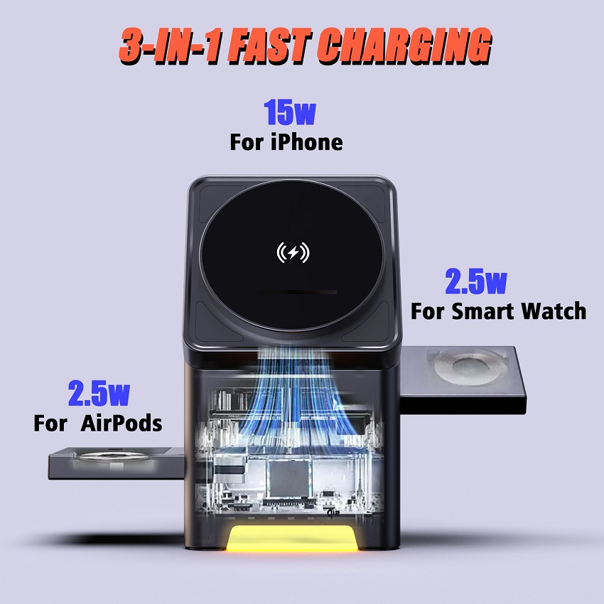 3'ü 1 Arada Manyetik Kablosuz  - Wireless Charger Watch incelemesi ve fiyatı